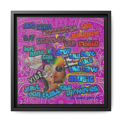 drop the beat - framed canvas art (pink swirl)