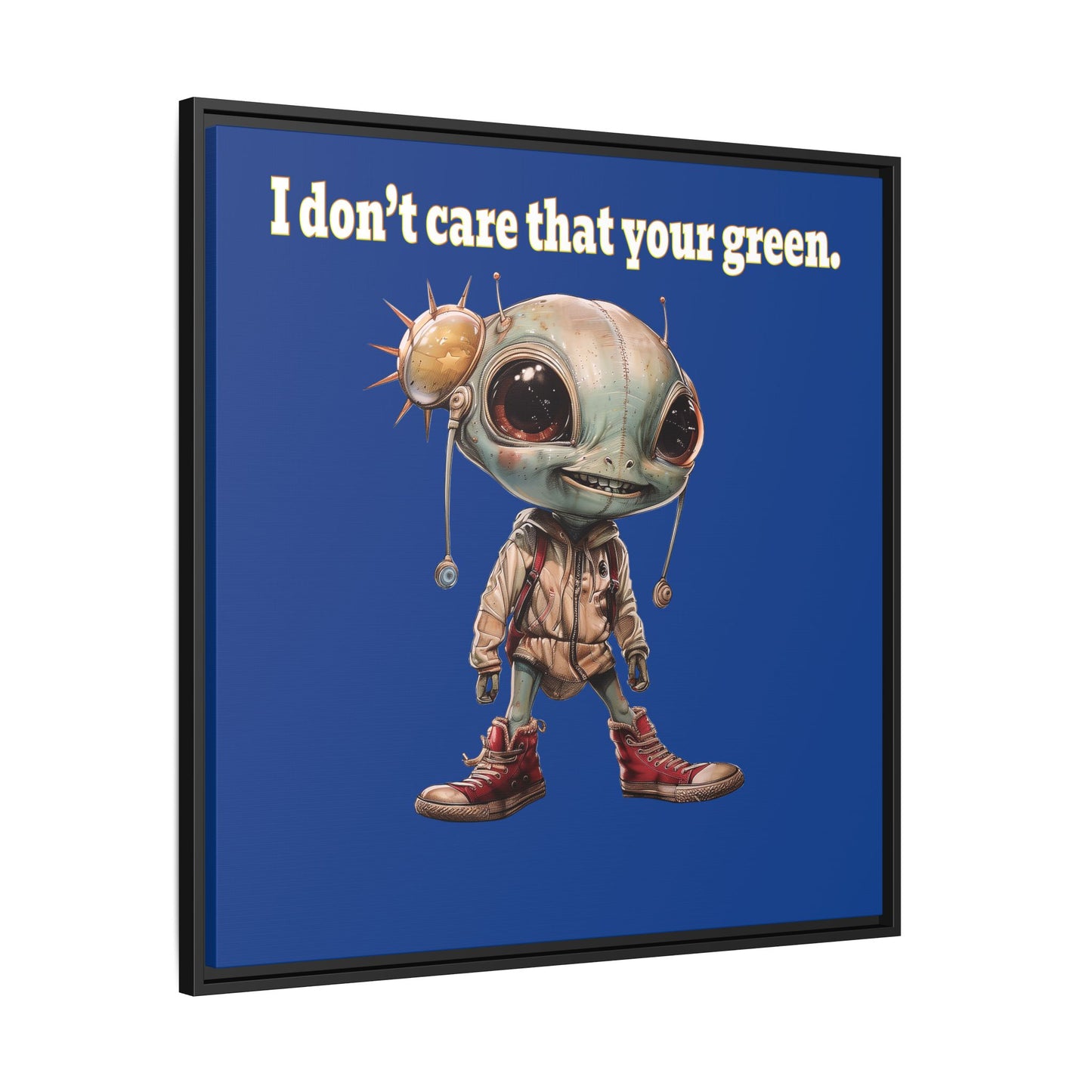 I don't care that your green - framed canvas art (dark blue)