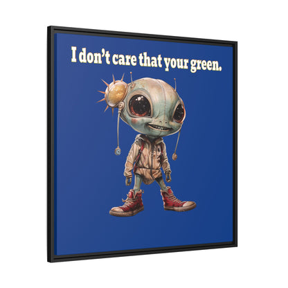 I don't care that your green - framed canvas art (dark blue)