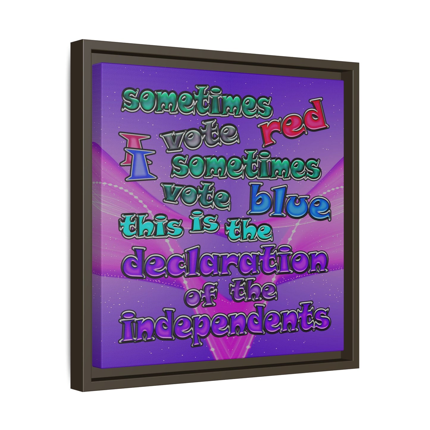 declaration of the independents - framed canvas art (purple-pink wave)