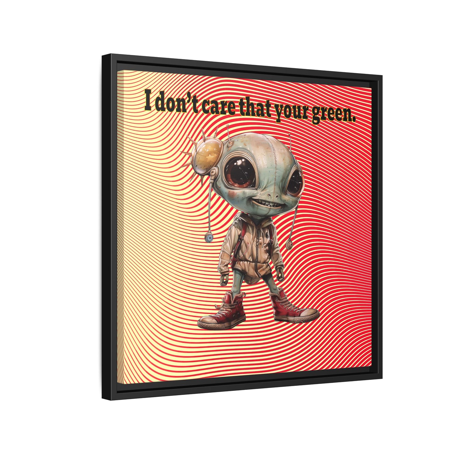 I don't care that your green - framed canvas art (yellow-orange wave)