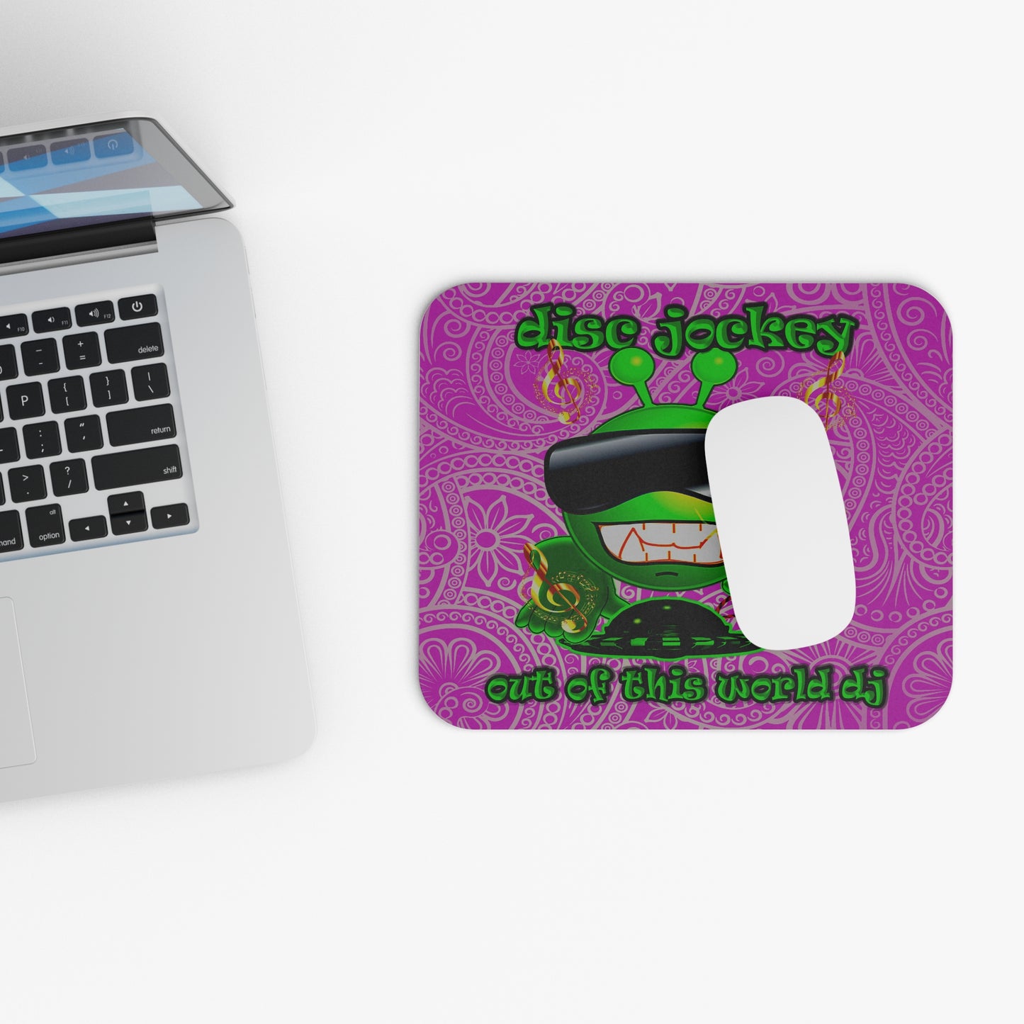 disc jockey - Mouse Pad (Rectangle) (pink swirl)