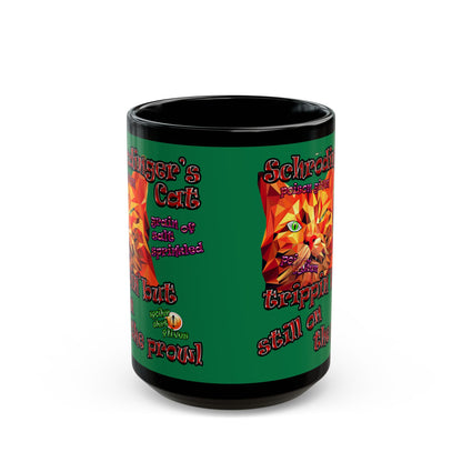schrodinger's cat - Black Mug (dark green)