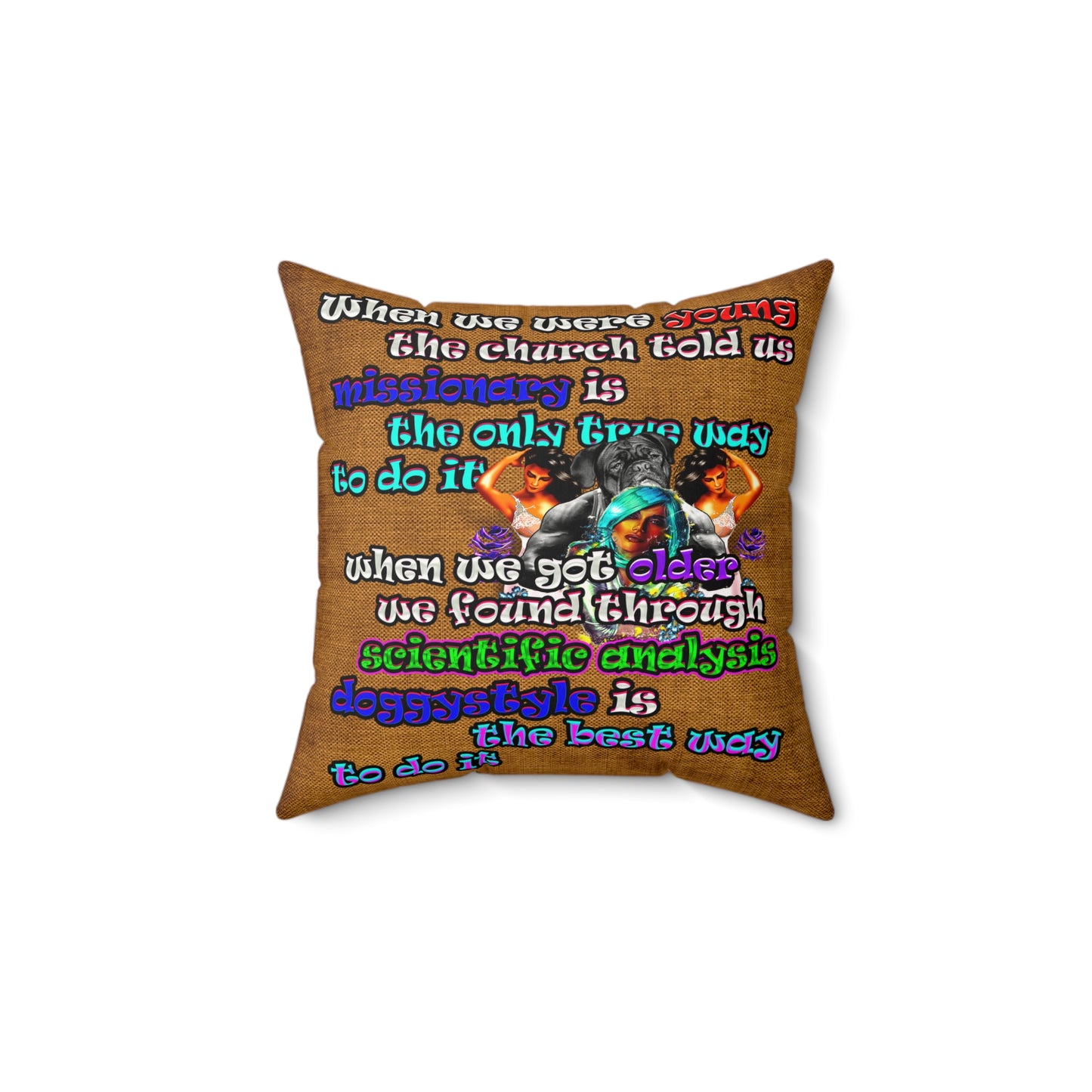 doggystyle - Faux Suede Square Pillow - (dichromatic brown papyrus)