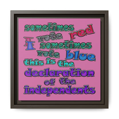 declaration of the independents - framed canvas art (light pink)
