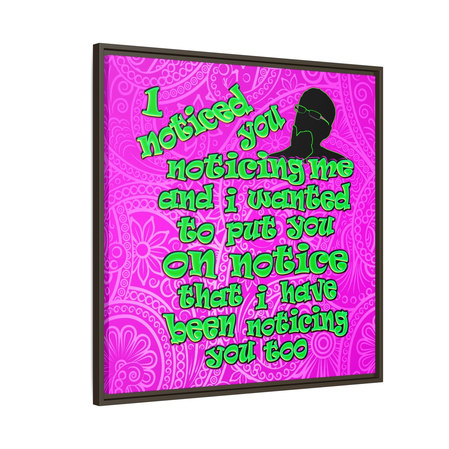 noticed you noticing - framed canvas art (pink swirl)