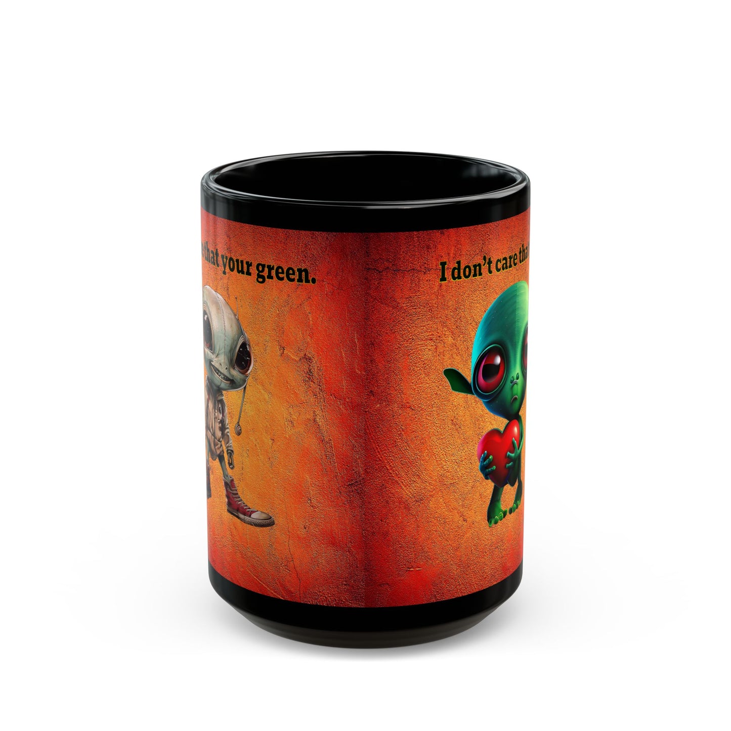 I don't care that your grey - Black Mug (burnt orange)