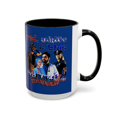 rw&b lives matter - Accent Mug (dark blue)