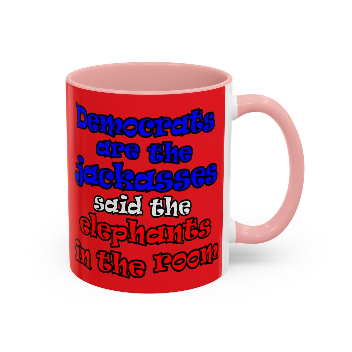 donkeys and elephants - Accent Mug (red)