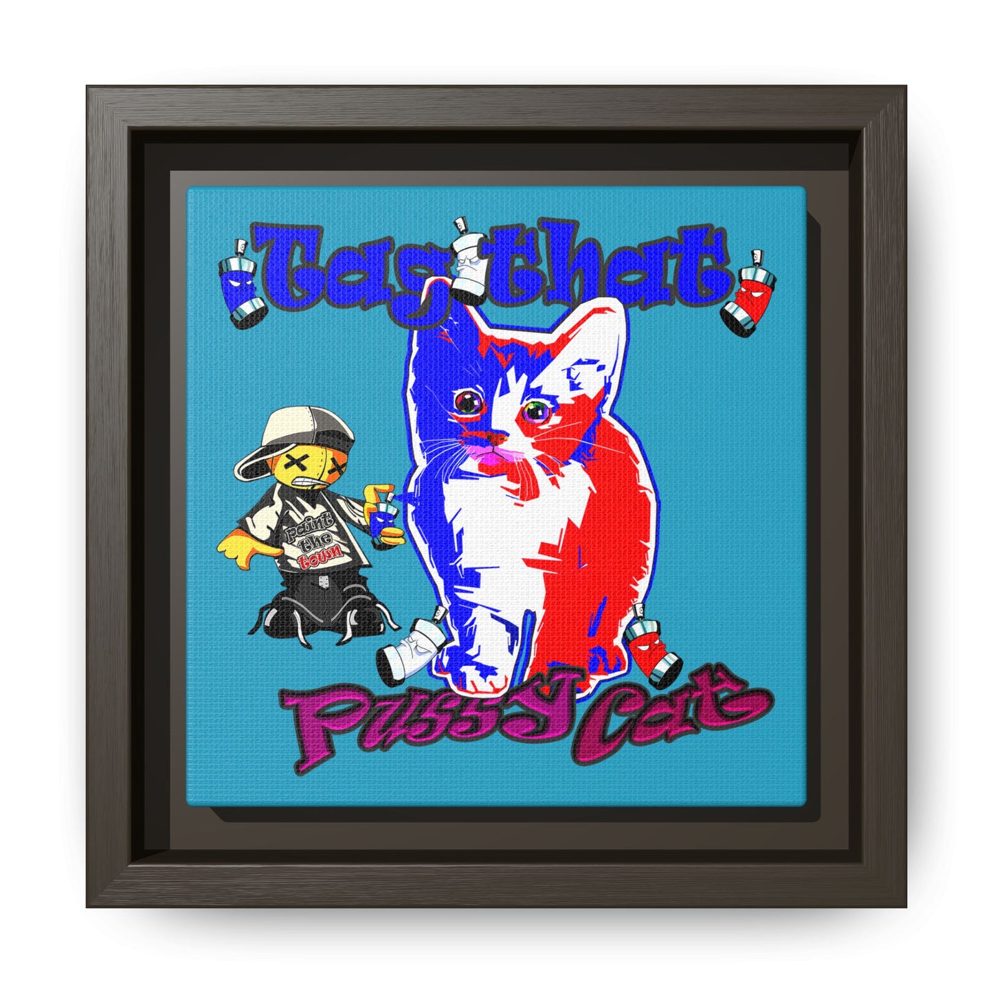 tag that - framed canvas art (turquoise)