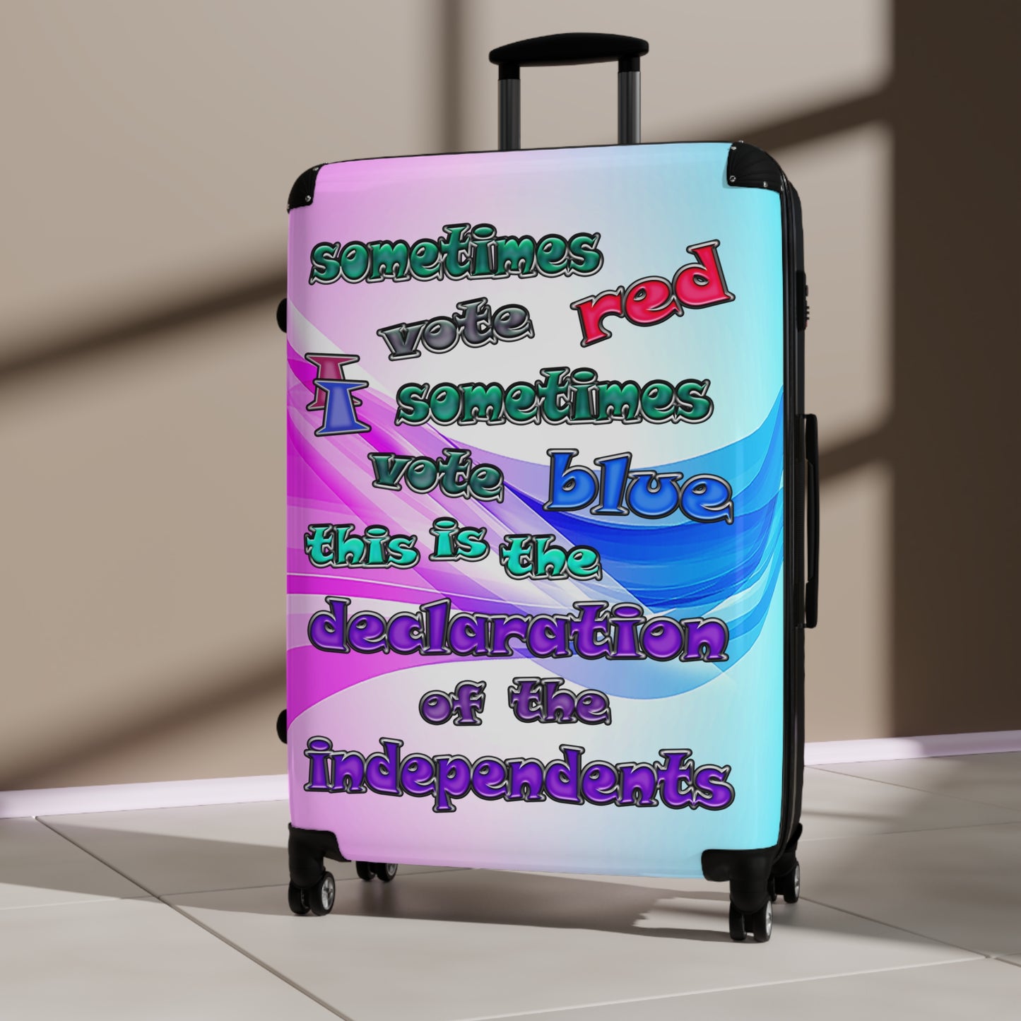 declaration of the independents - Suitcase (light blue-pink wave)