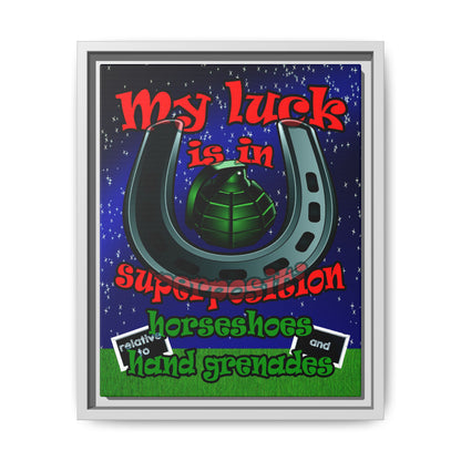 my luck - framed canvas art ('snoops' background)