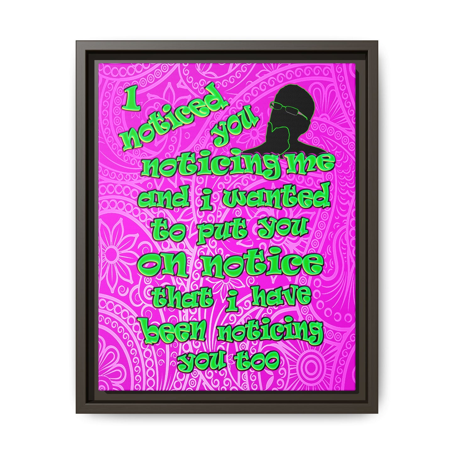 noticed you noticing - framed canvas art (pink swirl)