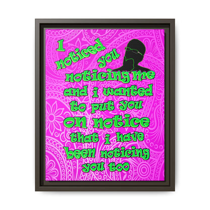 noticed you noticing - framed canvas art (pink swirl)