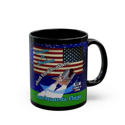 shoot for the stars - Black Mug ('snoops' background)
