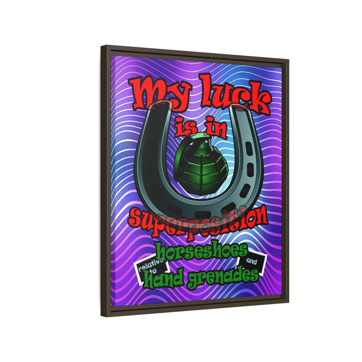 my luck - framed canvas art (purple wave)