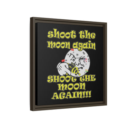shoot the moon again - framed canvas art (black)