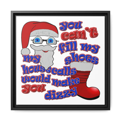 santa's shoes - framed canvas art (white)