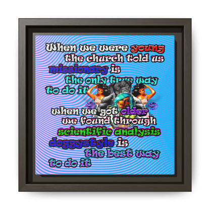 doggystyle - framed canvas art (light blue-purple wave)