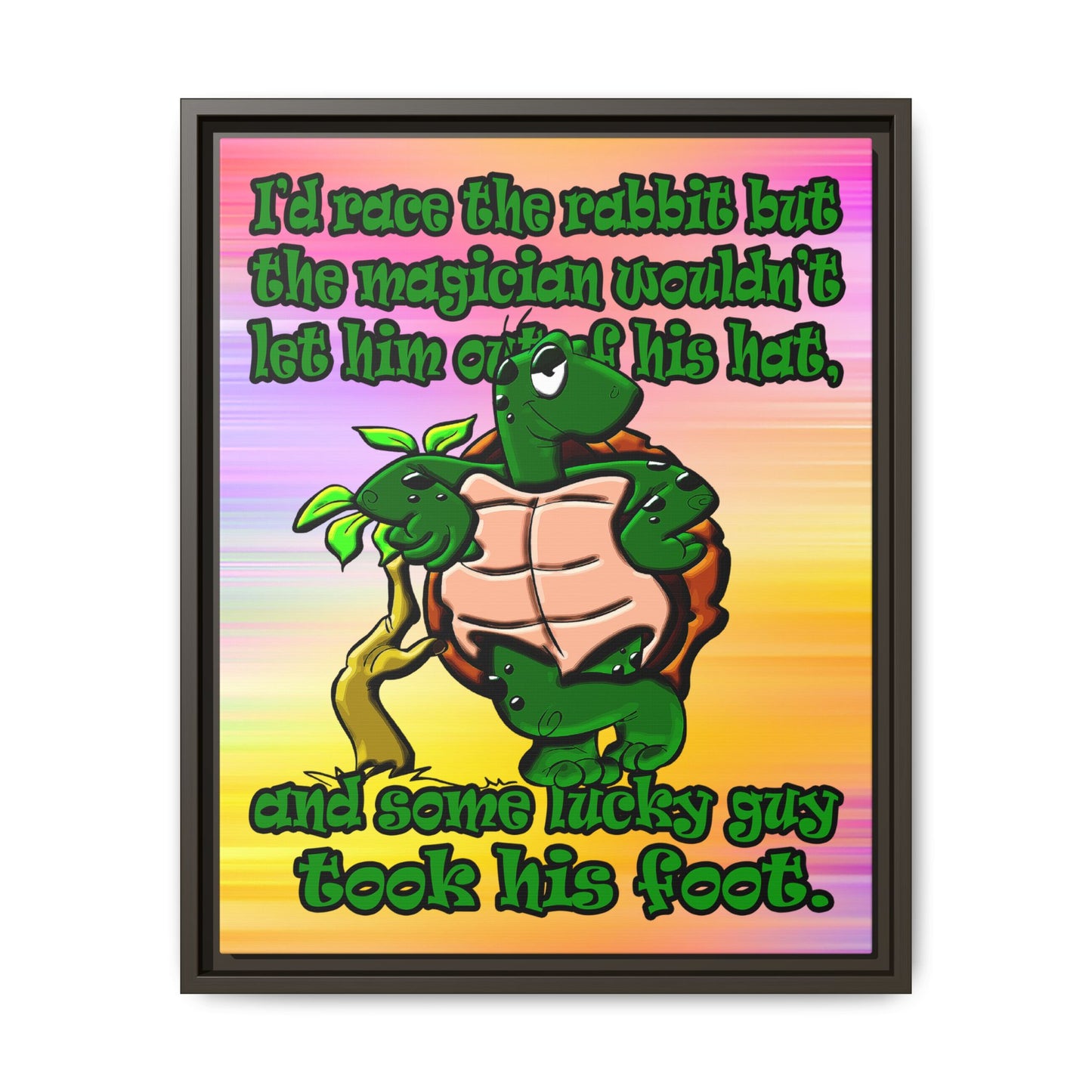 turtle race - framed canvas art (color blur)