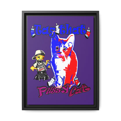 tag that - framed canvas art (purple)