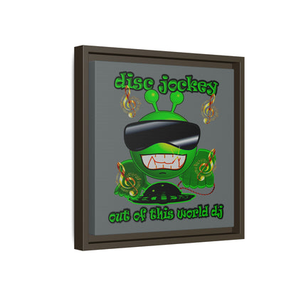 disc jockey - framed canvas art (dark grey)