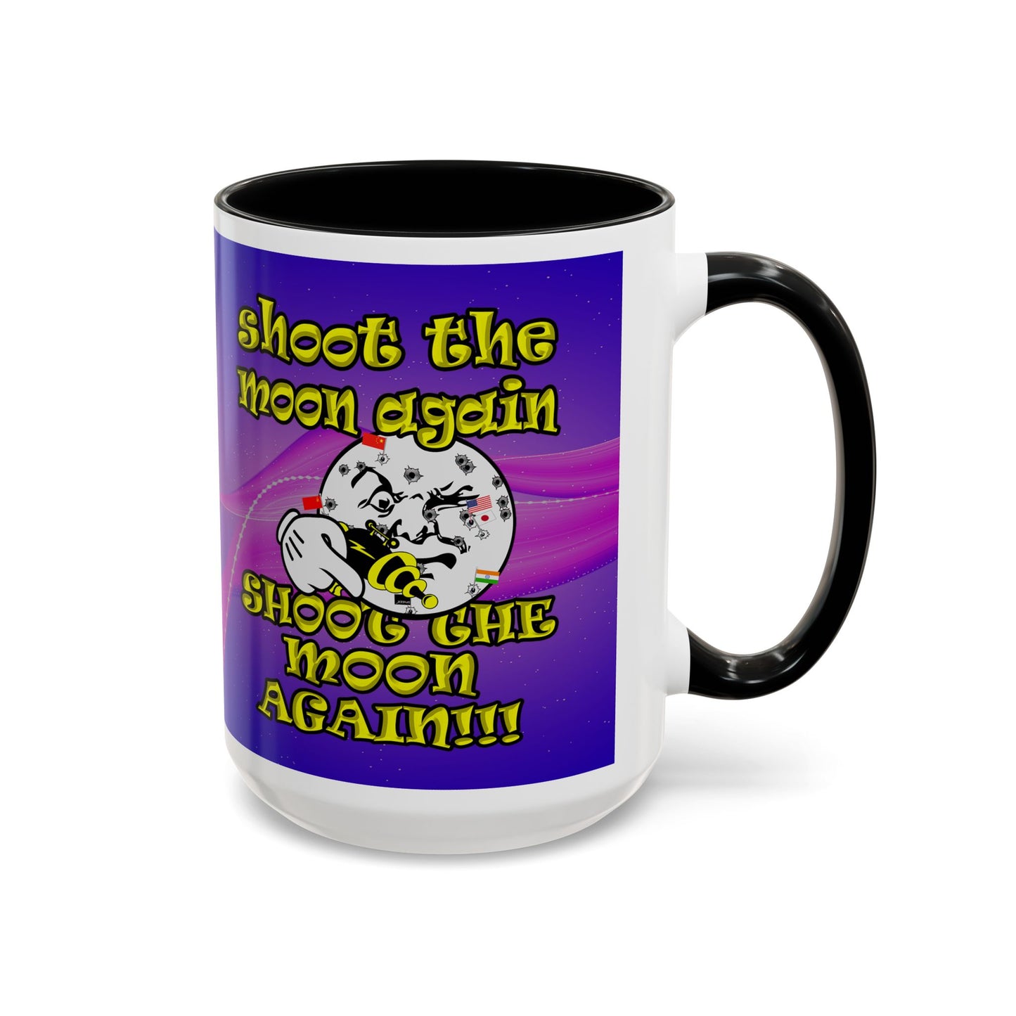 shoot the moon again - Accent Mug (purple-pink wave)