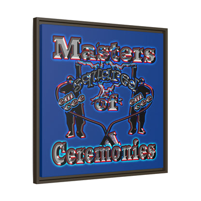 em cee squared - framed canvas art (dark blue)