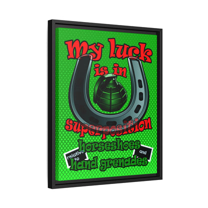 my luck - framed canvas art (logo green)