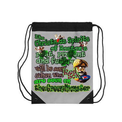 christmas spirits of boston - Drawstring Bag (light grey)