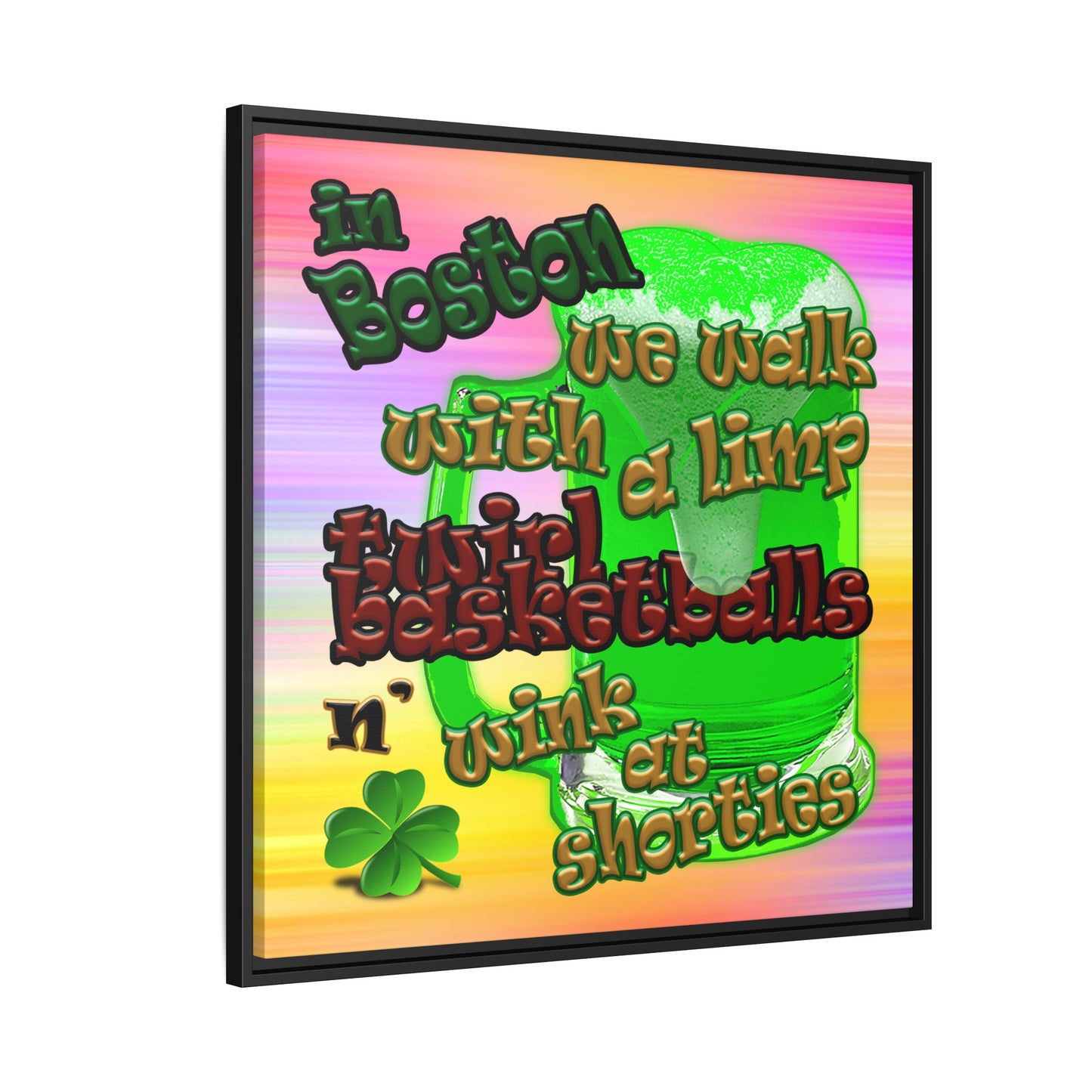 celtics logo - framed canvas art (color blur)
