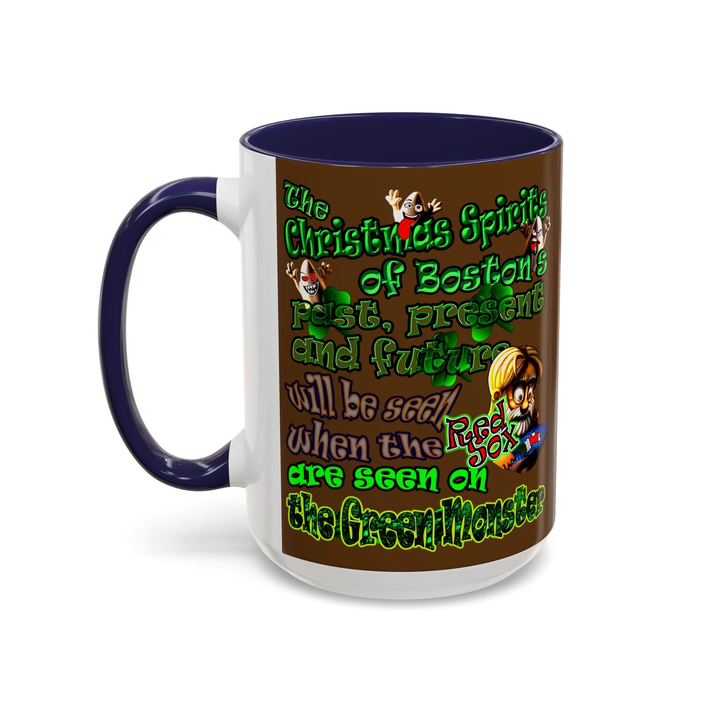 christmas spirits of boston - Accent Mug (brown)