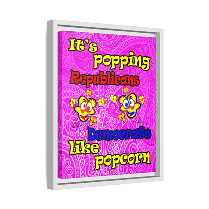 popping like popcorn - framed canvas art (pink swirl)