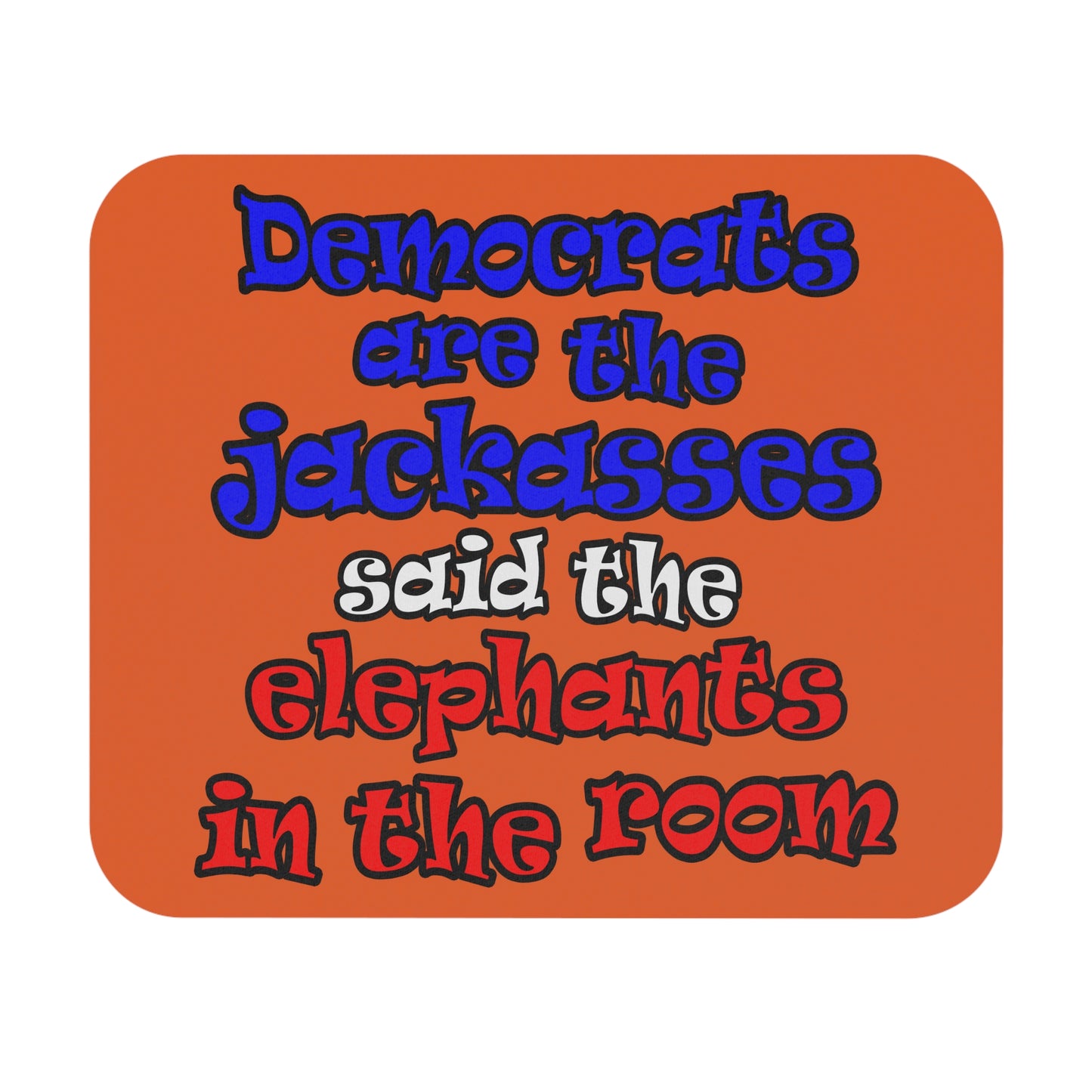 donkeys and elephants - Mouse Pad (Rectangle) (orange)