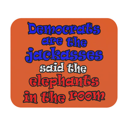 donkeys and elephants - Mouse Pad (Rectangle) (orange)