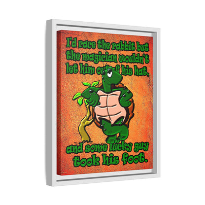 turtle race - framed canvas art (burnt orange)