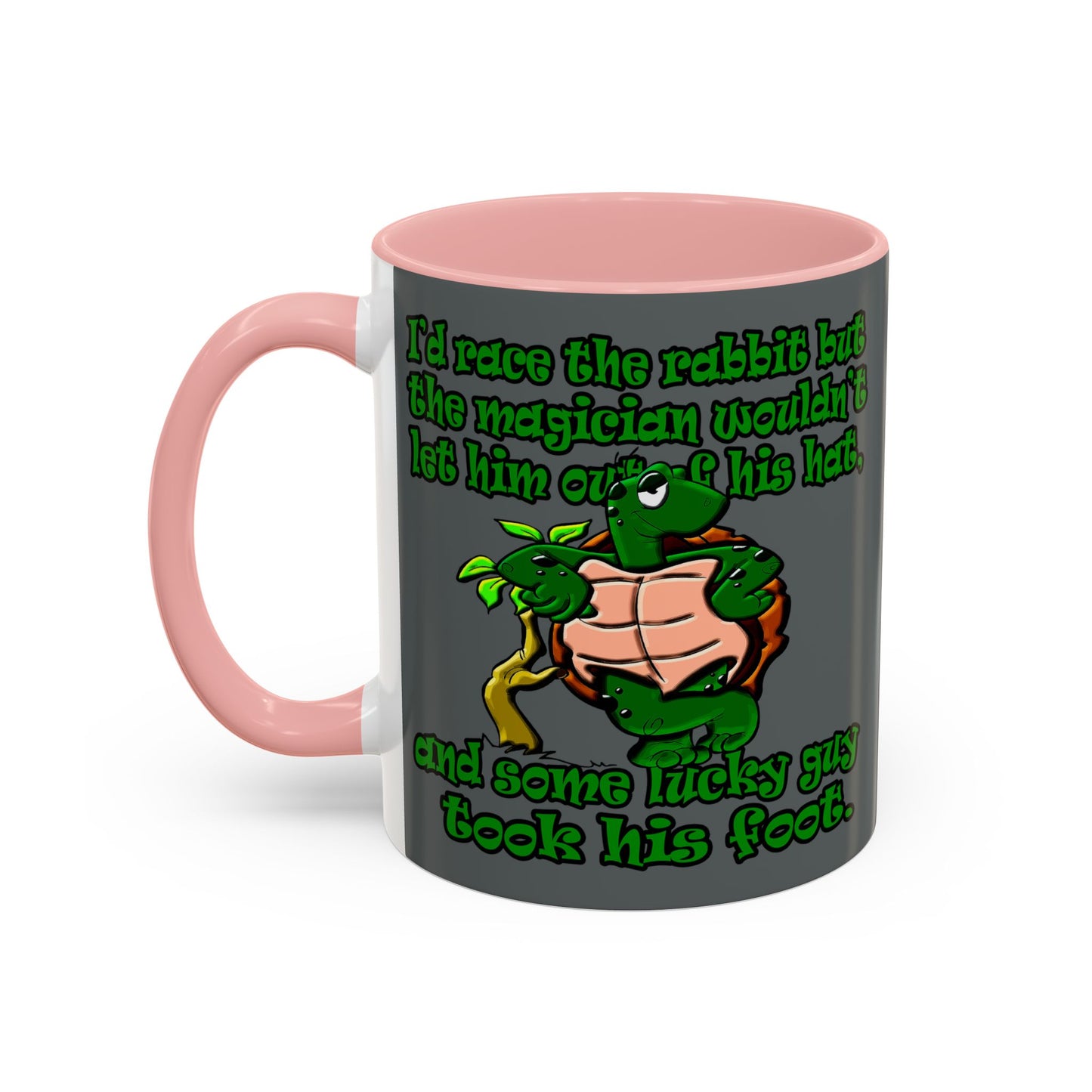 turtle race - Accent Mug (dark grey)