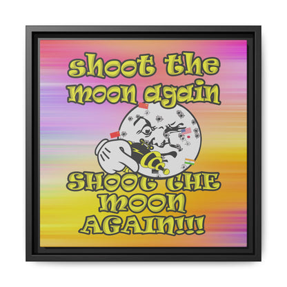 shoot the moon again - framed canvas art (color blur)