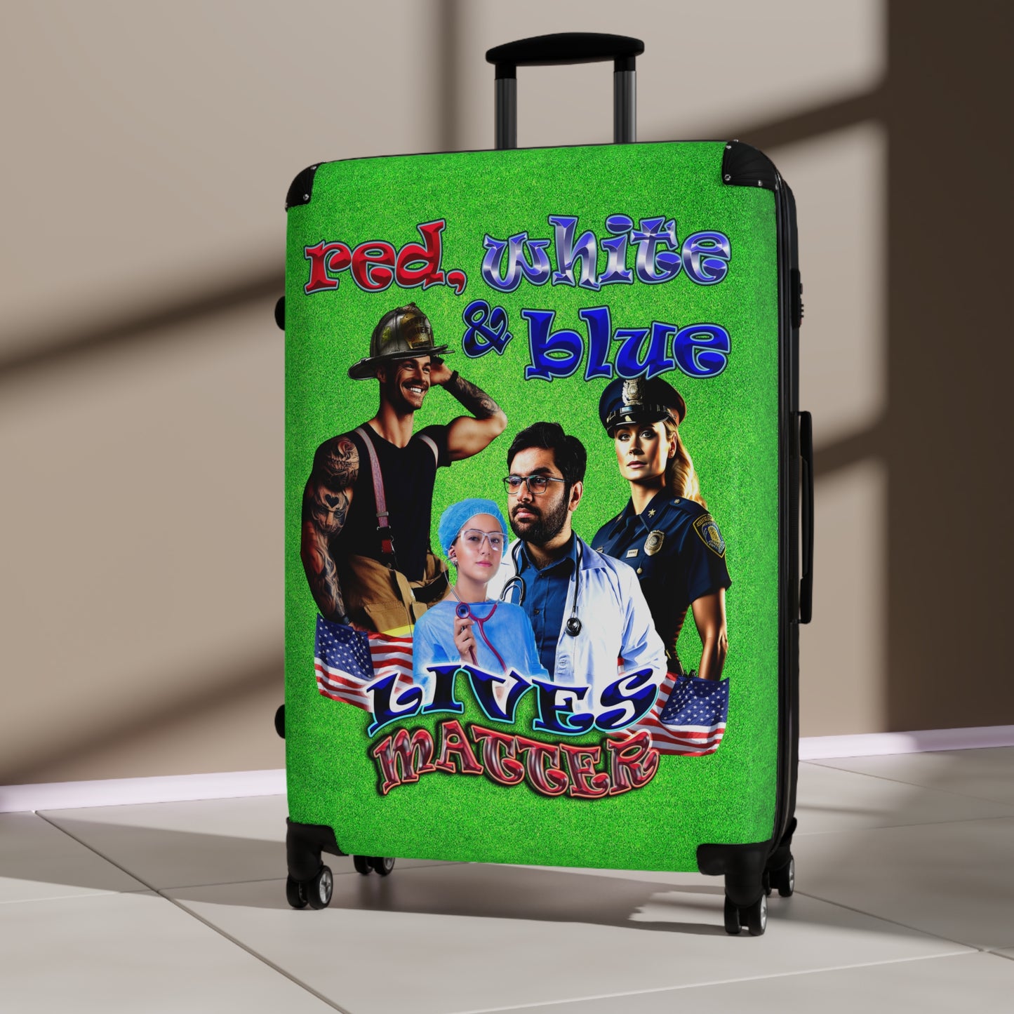 rw&b lives matter - Suitcase (green turf)