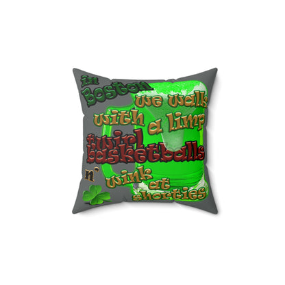 celtics logo - Faux Suede Square Pillow - (dark grey)