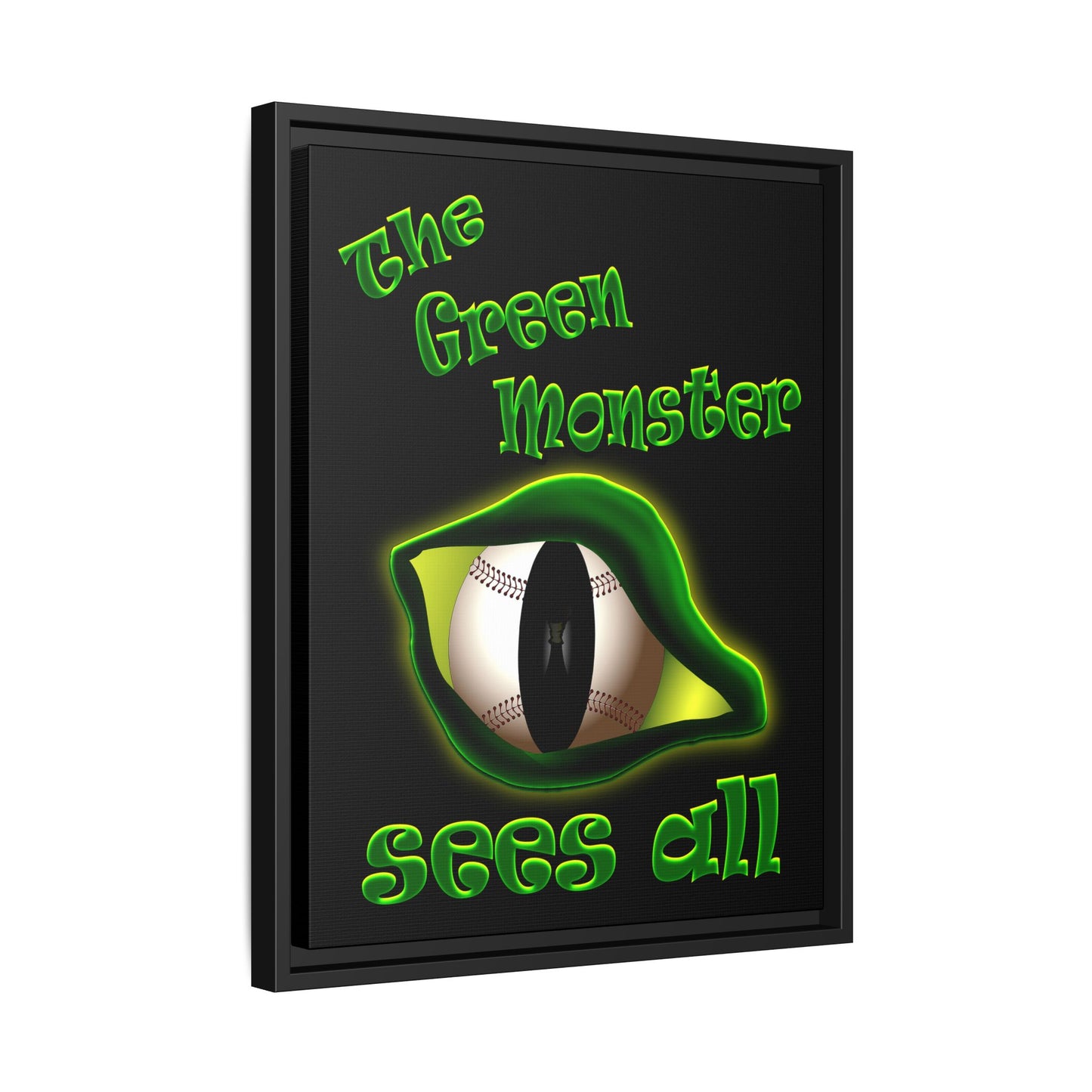 green monster - framed canvas art (black)