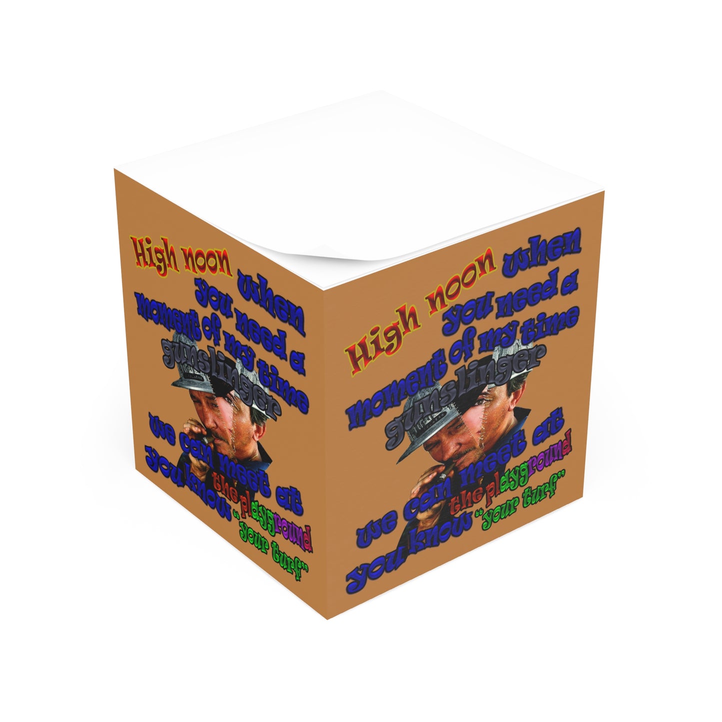 high noon - note cube (light brown)