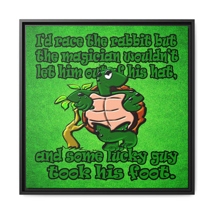 turtle race - framed canvas art (green turf)