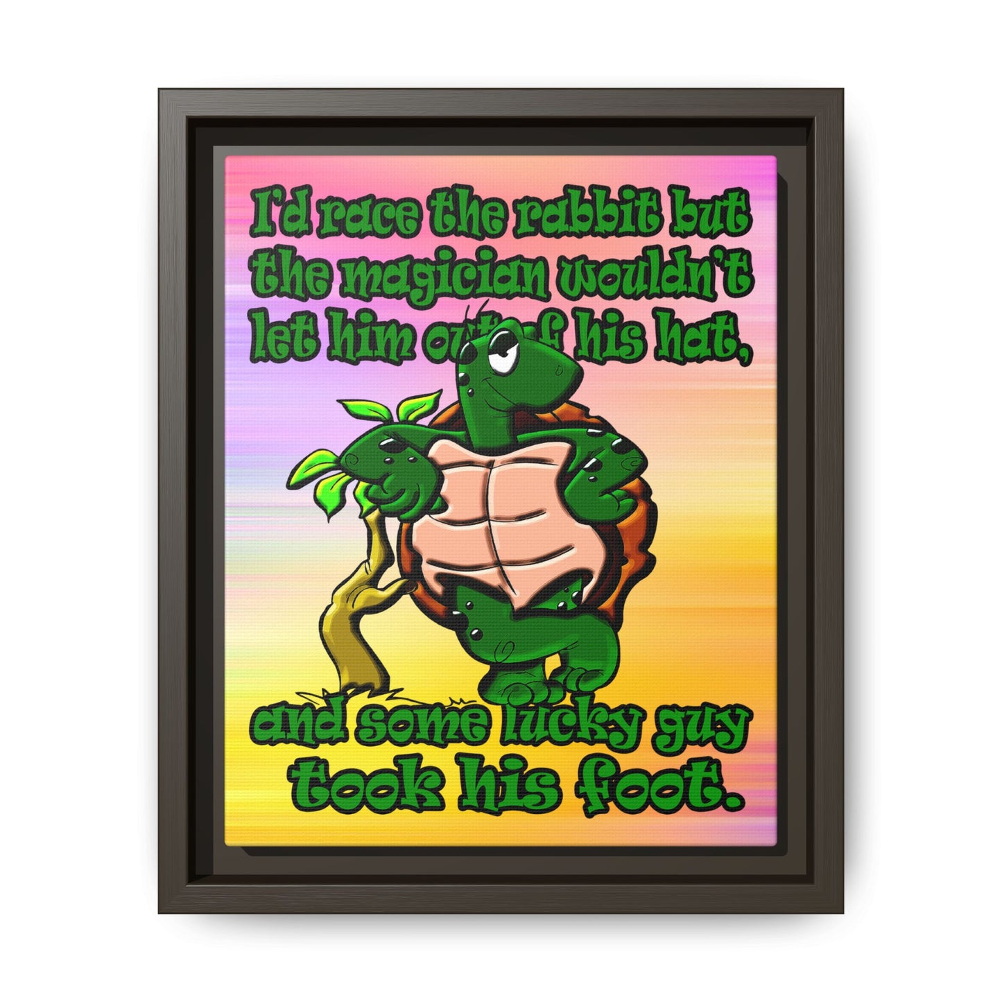 turtle race - framed canvas art (color blur)