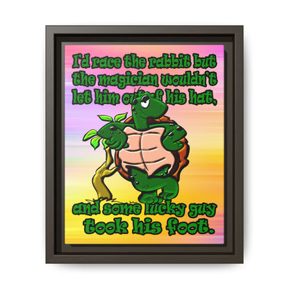 turtle race - framed canvas art (color blur)