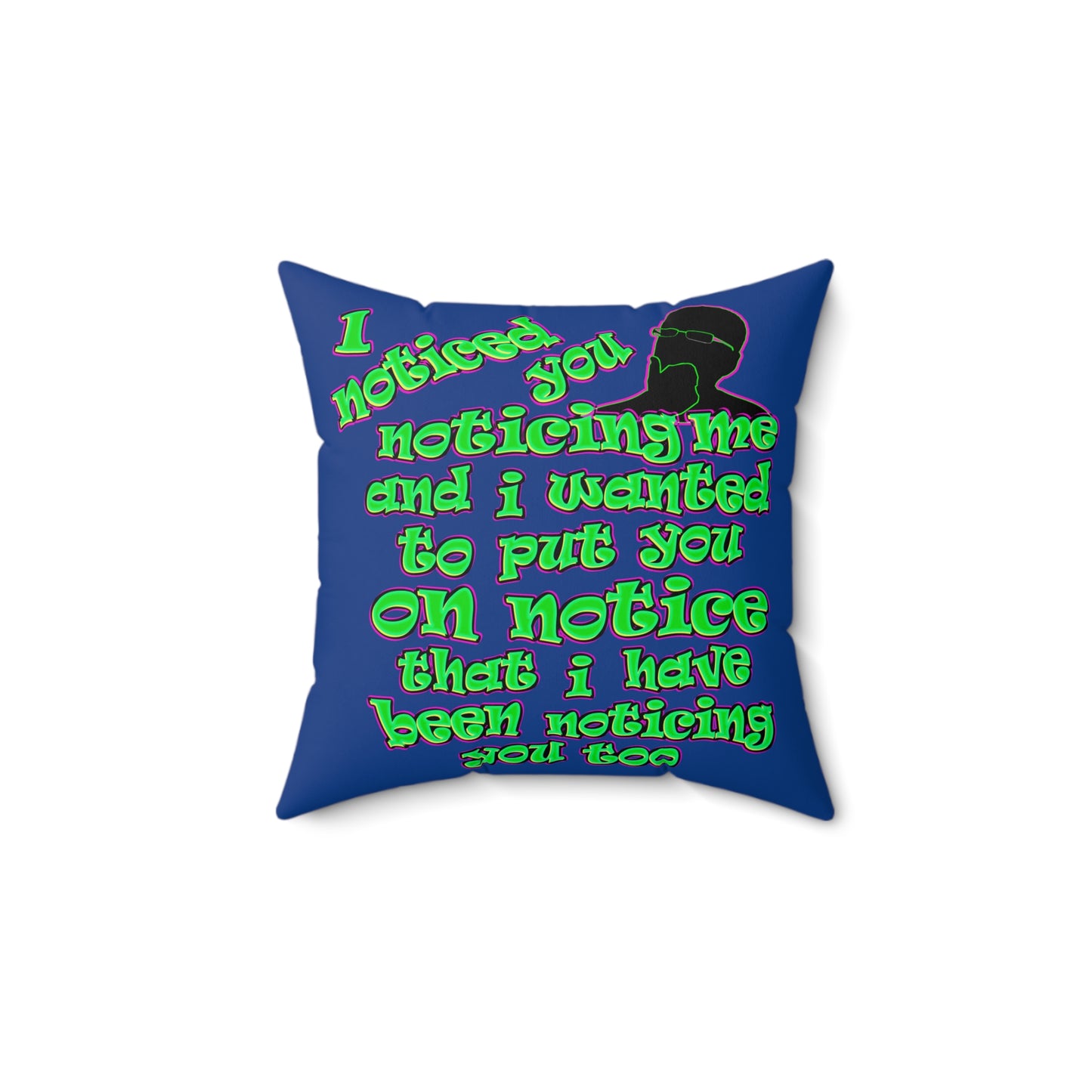 noticed you noticing - Faux Suede Square Pillow - (dark blue)