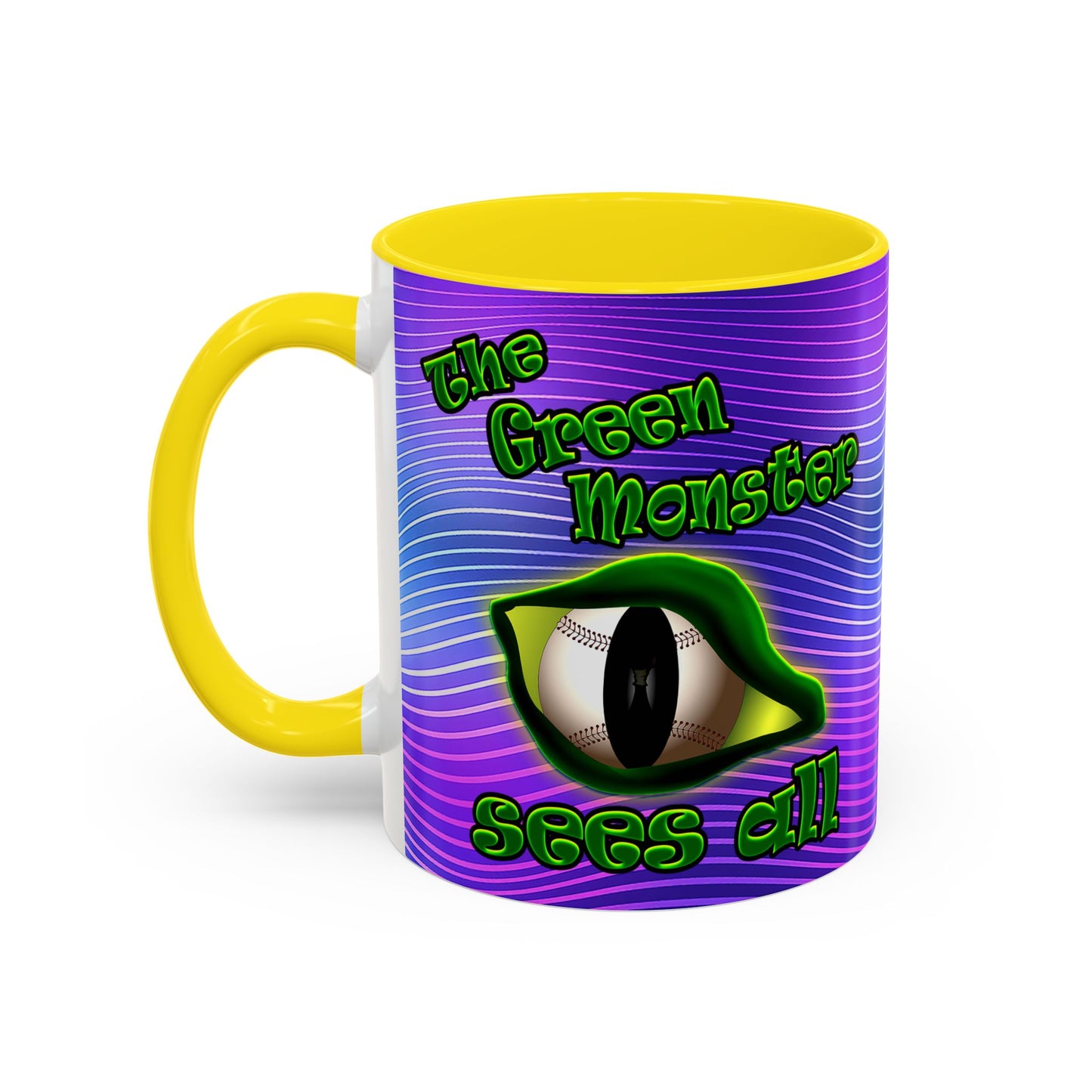 green monster - Accent Mug (purple wave)