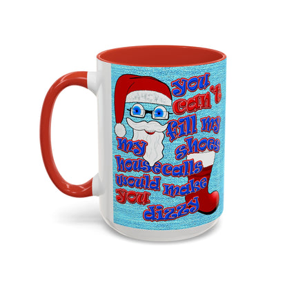 santa's shoes - Accent Mug (faded dark blue)