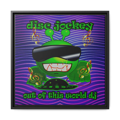 disc jockey - framed canvas art (purple wave)