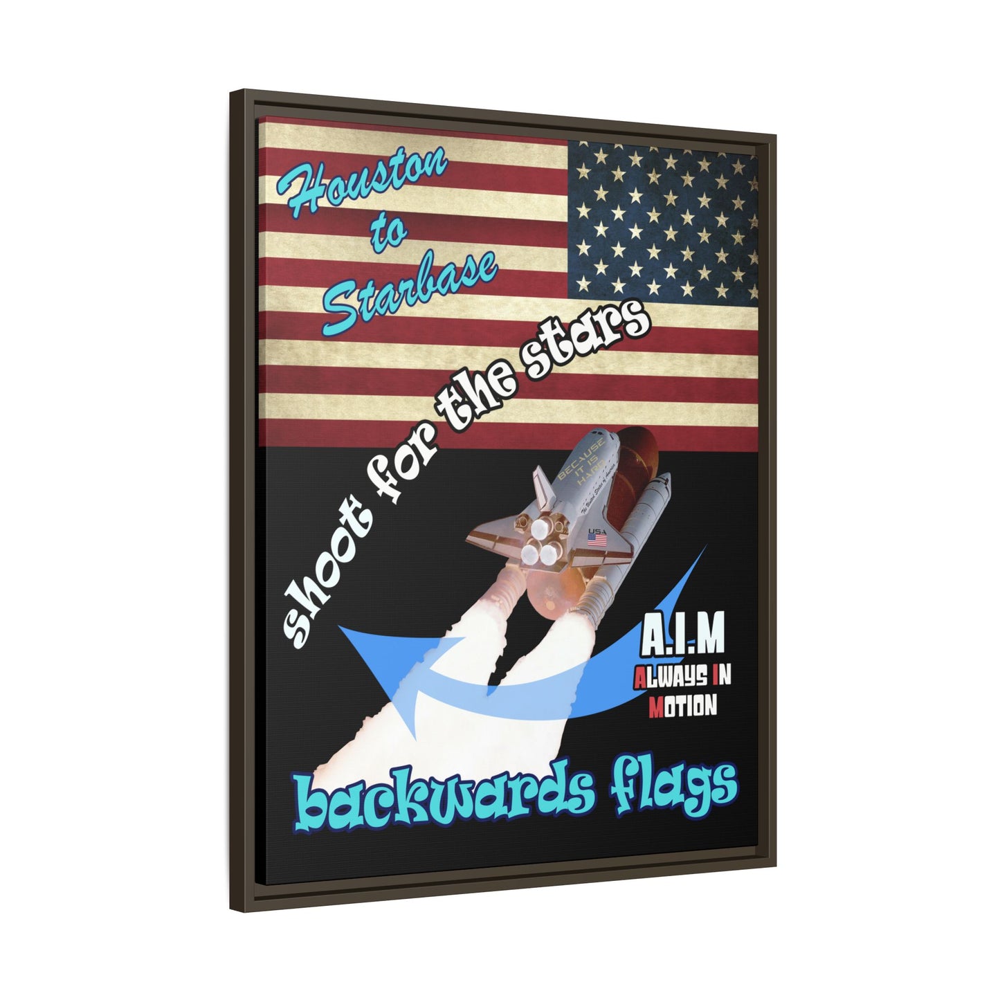 shoot for the stars - framed canvas art (black)